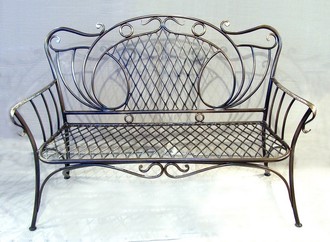 Кованая скамейка для дачи - арт 018